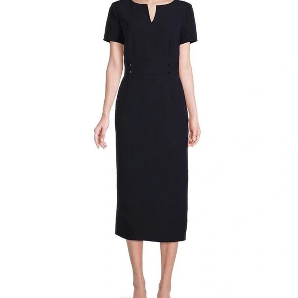 Preston & York Womens Black Silver Print Open Blazer & Dress Size 14